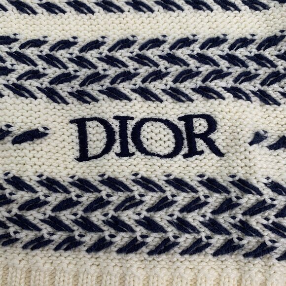 Dior Multicolored Striped Cotton Round-Neck Long-Sleeved Knitted Sweater L - Picture 5 of 8